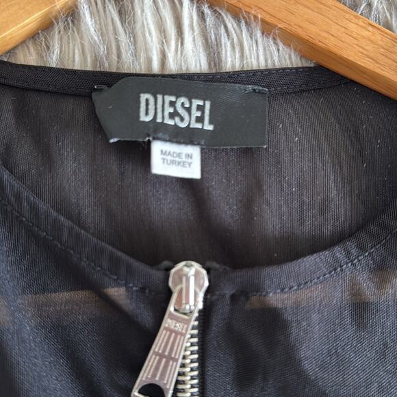 Diesel Y2K Black Bodycon Mesh Panel Dress Size XXS - Picture 6 of 8